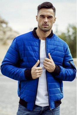 Men's quilted bomber jacket blue TX2998