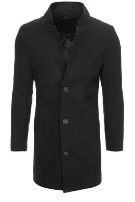 Płaszcz męski jednorzędowy czarny Dstreet CX0427