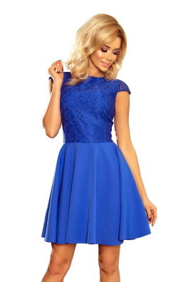 Ženska svečana haljina MARTA s čipkastim bodikom Numoco 157-5 - plava,