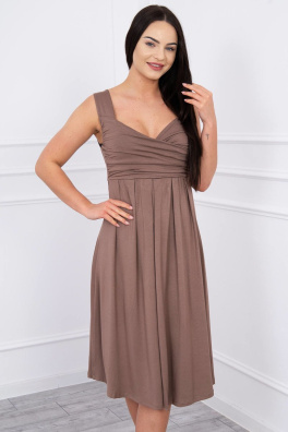 Dress with wide straps cappuccino