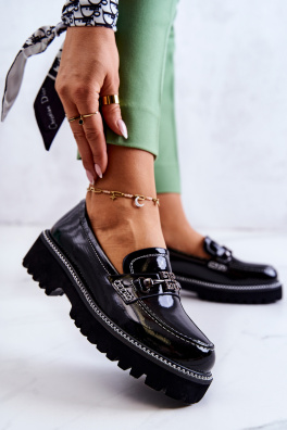 Lakované boty S Ornamentem černé Adison