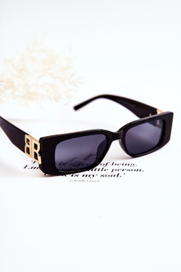 Módní obdélníkové sluneční brýle V120035 Černá