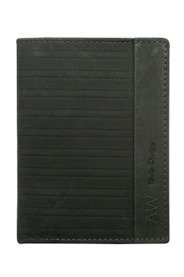 Skórzany portfel męski z wytłoczonym czarnym wzorem