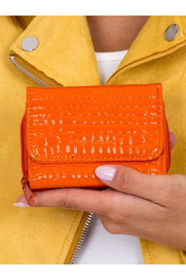 Pomarańczowy portfel damski z tłoczeniem