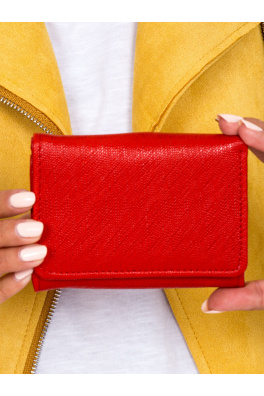 Czerwony portfel damski z ekoskóry