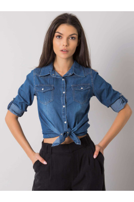 Ciemnoniebieska damska koszula jeansowa Durham RUE PARIS