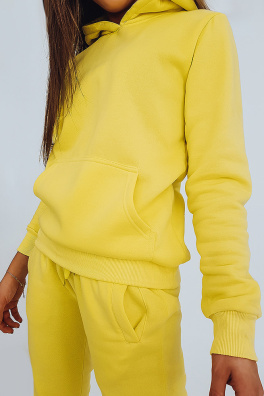 Yellow BASIC women's sweatshirt with hood BY0319