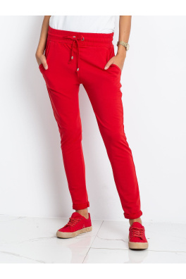 Czerwone bawełniane spodnie dresowe damskie