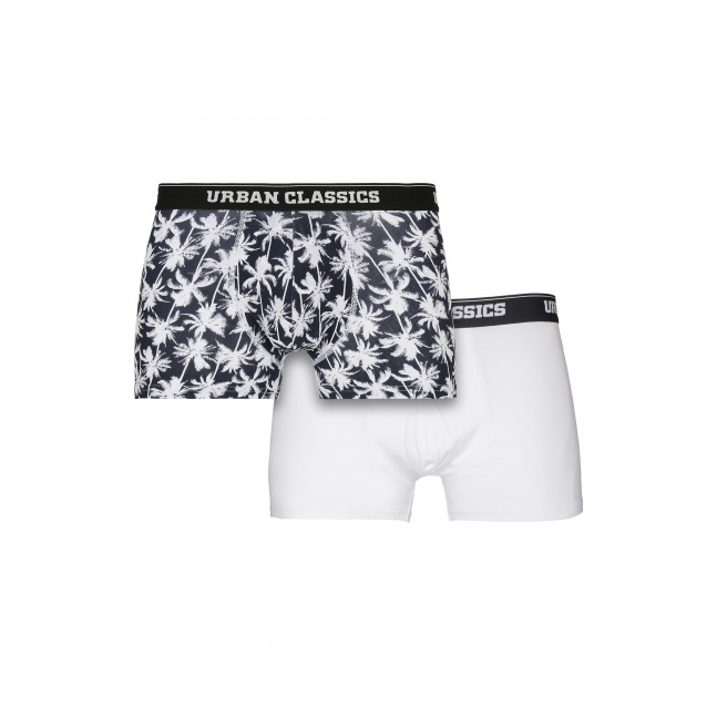 Men Boxer Shorts 2-Pack palm aop+white