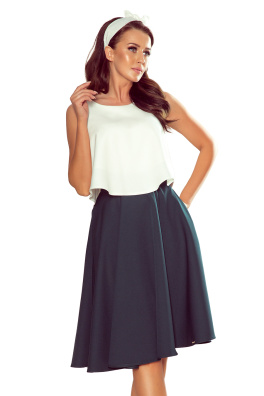 Elegantna midi suknja s džepovima Numoco 266-1 - zelena,