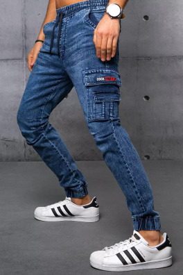 Spodnie męskie jeansowe joggery niebieskie Dstreet UX3574