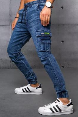 Spodnie męskie jeansowe joggery niebieskie Dstreet UX3575