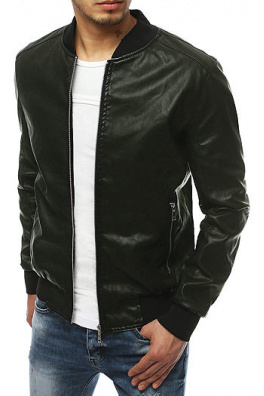 Green men's leather jacket TX3315