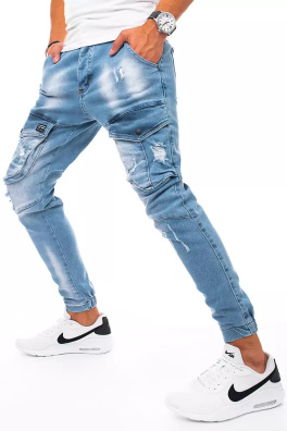 Spodnie męskie jeansowe typu bojówki niebieskie Dstreet UX3269