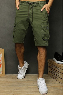 Green men's cargo shorts SX2084