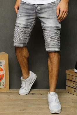 Light gray men's denim shorts SX1205
