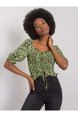 Czarno-zielona bluzka we wzory Giavanna RUE PARIS