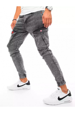 Spodnie męskie jeansowe typu bojówki jasnoszare Dstreet UX3255
