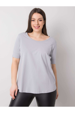 Jasnoszara bawełniana koszulka oversize dla kobiet