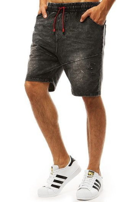 Men's black denim look shorts SX0992