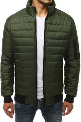 Green men's quilted transitional jacket TX3408