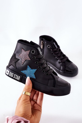 Children's High Sneakers With A Zipper BIG STAR II374028 Black