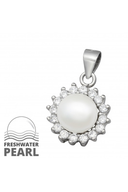 Stříbrný přívěsek s pravou říční perlou