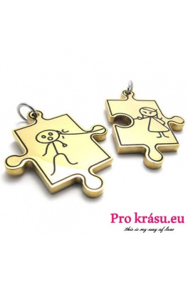 Ogrlice za dvoje izrađene od čelika - Slagalica Puzzle s figurama
