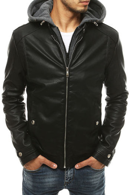 Black men's leather jacket TX3396