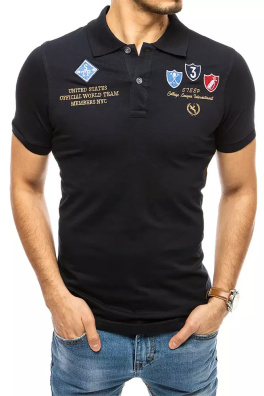 Koszulka męska polo z haftem granatowa Dstreet PX0454