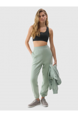 Dámské tepláky typu jogger s organickou bavlnou 4F  - zelené