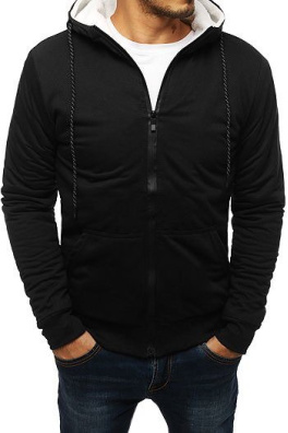 Bluza męska rozpinana z kapturem czarna BX5292