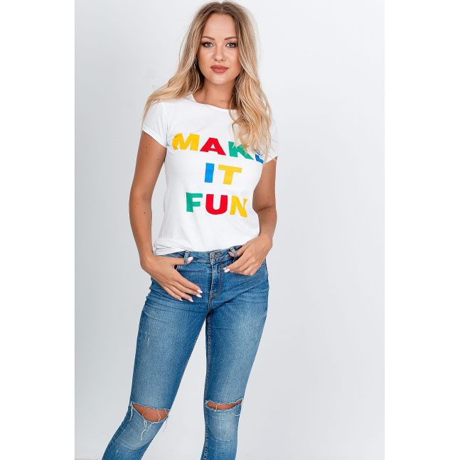 Ženska majica "Make it Fun" - bijela,