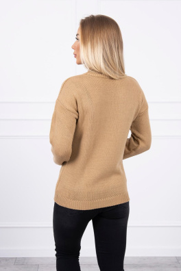 Sweater with a turtleneck camel