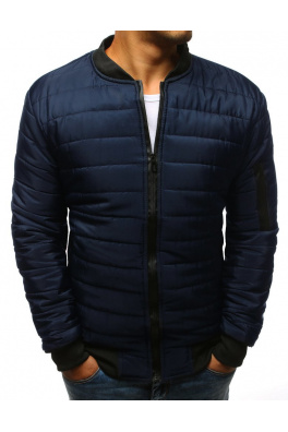 Navy blue men's quilted bomber jacket TX2205