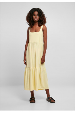 Ladies 7/8 Length Valance Summer Dress softyellow