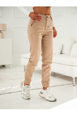 Spodnie jeansowe z łańcuszkiem kamel