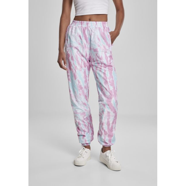 Ladies Tie Dye Track Pants aquablue/pink