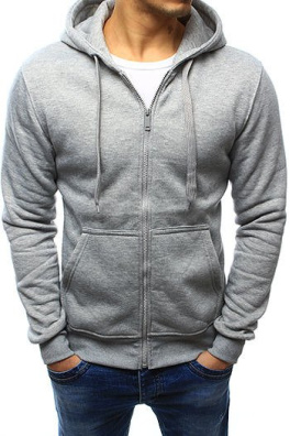 Gray men's hooded sweatshirt BX2412