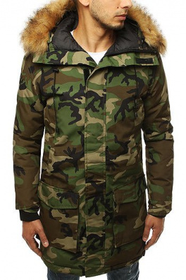 Men's winter parka jacket, camo TX3130