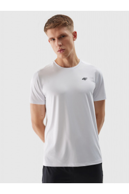 Pánské sportovní tričko regular z recyklovaných materiálů 4F - bílé