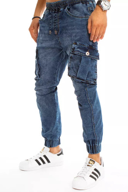 Spodnie męskie jeansowe typu jogger niebieskie Dstreet UX3227