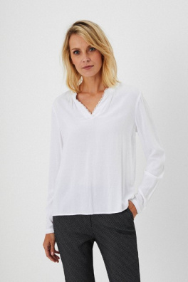 Gładka koszula z wiskozy - biały