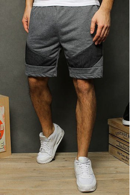 Men's dark gray sweat shorts SX1132
