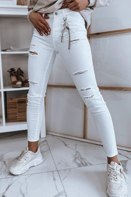 Spodnie damskie jeansowe VIVA białe Dstreet UY0846