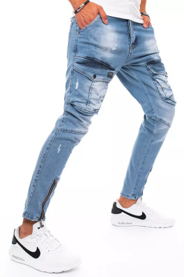 Spodnie męskie jeansowe typu bojówki niebieskie Dstreet UX3294