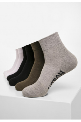High Sneaker Socks 6-Pack Black/white/grey/olive