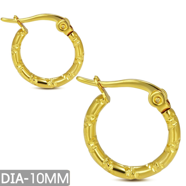 Naušnice od kirurškog čelika - prstenovi u zlatnoj boji
