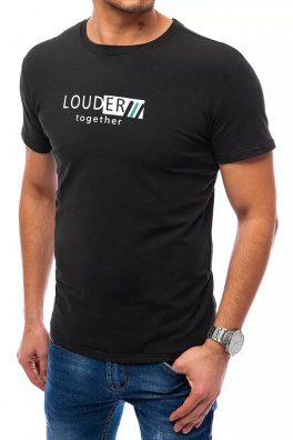 T-shirt męski z nadrukiem czarny Dstreet RX4732