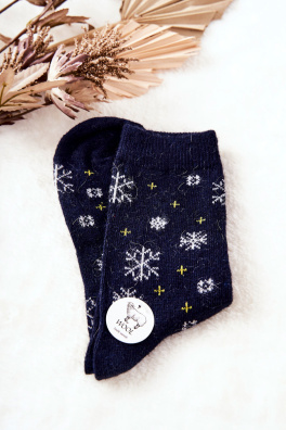 Vánoční ponožky Sněhové vločky námořnická modrá